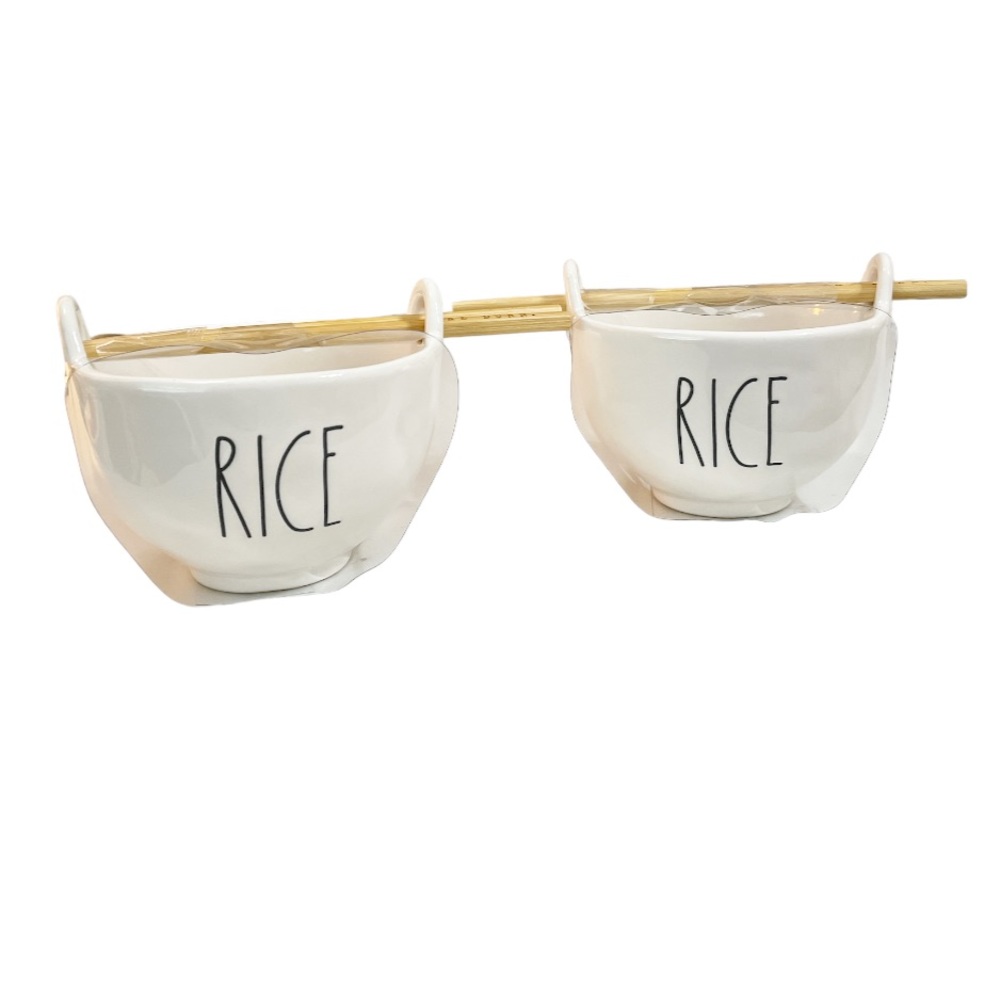NEW Rae Dunn RICE Bowl with Chopsticks Set/2 ๐ฅข - Picture 5 of 5